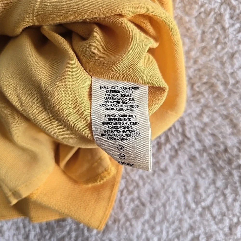 Free People Some Like It Hot Dress In Sun‎ Yellow SIZE L Flowy Slit Sleeves NWT